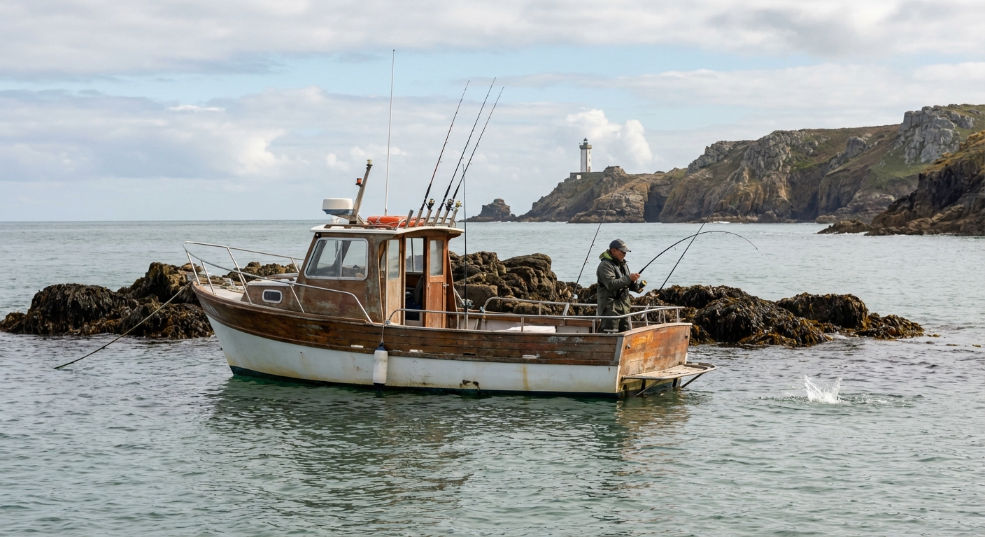 Bateau de pêche au large des côtes bretonnes